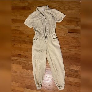Zara Cream Utility Jumpsuit